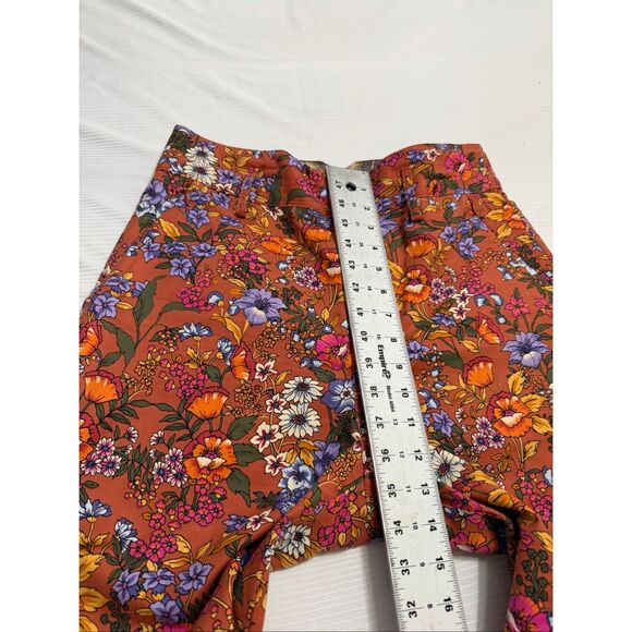 Anthropologie Maeve Floral Flower Power Wide Leg High Waist Crop Pants Size 6 - Picture 4 of 8